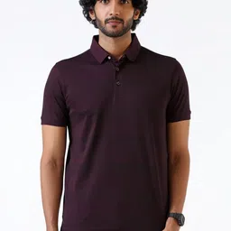 Blackberrys Men Striped Polo Collar Cotton Slim Fit T-shirt-picture-47