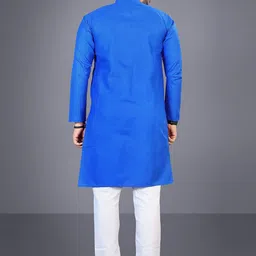 Attigo Band Collar Straight Kurta With Pyjamas image 2