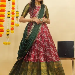 Fabcartz Semi-Stitched Lehenga & Unstitched Blouse With Dupatta-picture-13