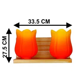 1ST TIME Orange & Orange Wood Abstract Shaped Shaped Wall Lamp image 4
