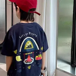 Xsole Boys Printed Cotton Short Sleeves Round Neck Oversized T-shirt-picture-19