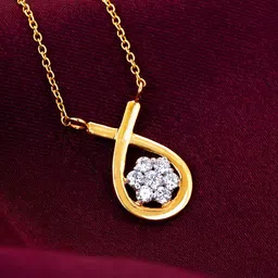 GIVA Women14 Kt Gold Knotted Elegance Diamond Necklace-picture-28