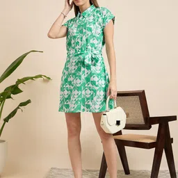 ANJIR Print Crepe A-Line Mini Dress image 3