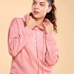 Enamor Relaxed Fit Crop Hooded Fleece Sweatshirt A905-image-59
