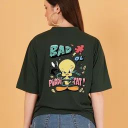 kintu parantu Women Pack of 2 Tweety Graphic Printed Round Neck Relaxed Fit T-shirts image 5