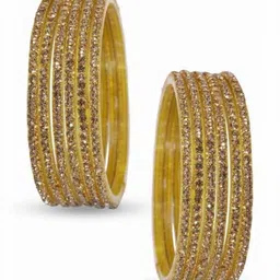 zsp Yellow Glass Artificial Stones Bangle image 3