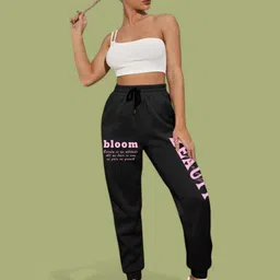 SAAHASAM Women Printed Relaxed Loose Fit Joggers Trousers image 5