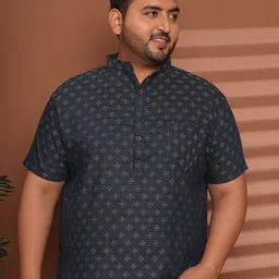 Enchanted Drapes Men Plus Size Ethnic Motifs Printed Daily Cotton Straight Kurta-image-38
