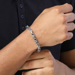 Bohey by KARATCART Men Handcrafted Silver-Plated Link Bracelet-picture-25