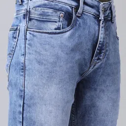 fineblu Men Slim Fit Mid-Rise Heavy Fade Stretchable Jeans image 3