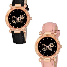 Gopal Shopcart Women Printed Dial & Straps Analogue Watch GR379RG Q BLK Vel PINK G L-picture-21