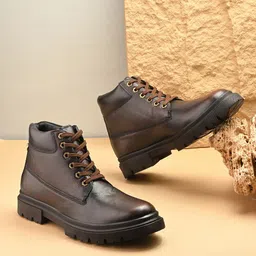 AfroJack Men Lace-Ups Round Toe Chunky Boots-picture-22