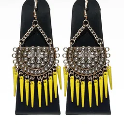 Weariton German Silver yellow Earrings-image-0