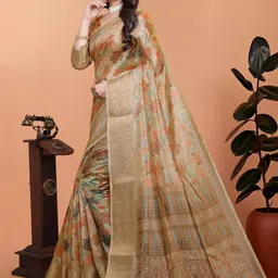 Moda Rapido Floral Silk Blend Handloom Saree image 2