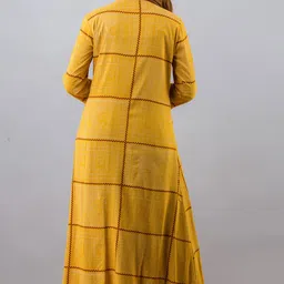 Jaipurite Ethnic Motifs Printed V Neck A-Line Ethnic Dress image 4