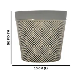 TAYHAA Grey & Beige Prism Geometric Ceramic Planter image 4