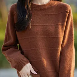 Mast & Harbour Women Self Design Striped Pullover Sweaters-picture-23