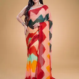 Rani Saahiba Leheriya Printed Saree image 1