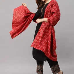 SHRIZA Ethnic Motifs Embroidered Round Neck Kurta With Trousers & Dupatta-picture-28