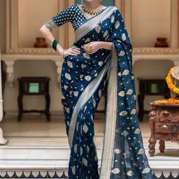 Aldwych Woven Design Zari  Banarasi Saree-picture-11