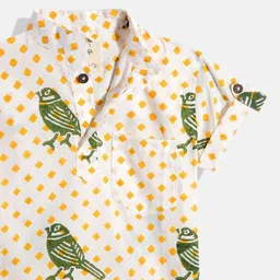 Vastrarth Boys Standard Ethnic Motifs Self Design Cotton Opaque Regular Fit Casual Shirt image 2