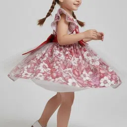 Sangria Girls Printed Pure Cotton Fit & Flare Dress image 2