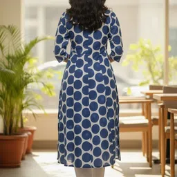 Gopi Prem Geometric Printed Pure Cotton A Line Kurta With Trousers image 2