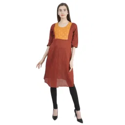 Morph Maternity Maroon Ethnic Nursing Kurta image 1