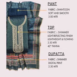 TAVAS Embroidered Zari Work Unstitched Dress Material image 2