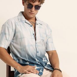 Bushirt Men Comfort Fit Graphic Printed Cuban Collar Casual Shirt-picture-38