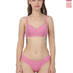 Liigne Women Pack Of 2 Everyday Non Padded Bra Pure Cotton Lingerie Set-picture-31