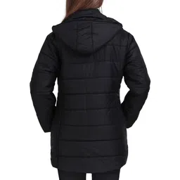 The Roadster Lifestyle Co Stand Collar Long Hooded Puffer Jacket image 3