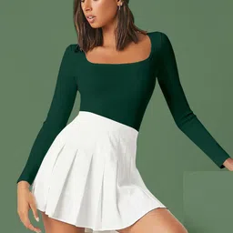 Maheshvi Women Square Neck Long Sleeves Fitted Top-picture-35