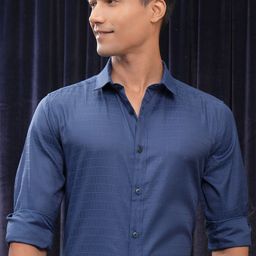 LOCOMOTIVE Men Cutaway Collar Striped Cotton Slim Fit Casual Shirt-picture-24