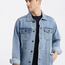 Moda Rapido Spread Collar Denim Jacket-picture-24