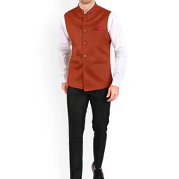 GRACYSHADE Mandarin Collar Cotton Nehru Jacket image 4