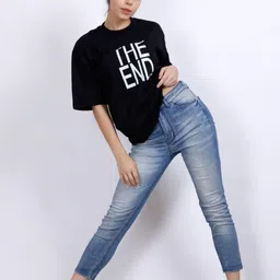 MX Miazi Xchange Women Typography Printed Pockets T-shirt image 5