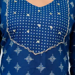 SIGNORIA Women Printed Regular Pure Cotton Kurta with Trousers & With Dupatta image 3