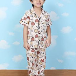 Polka Tots Boys Printed Night suit-picture-9