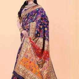 AKSH FASHION Blue Pure Cotton Sarees-picture-39