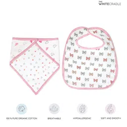 The White Cradle Unisex  Infant Pack Of 3 Printed Bibs image 3