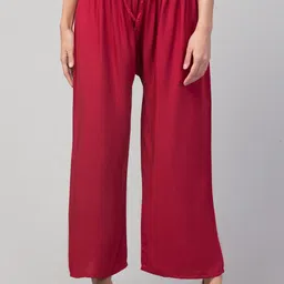 FAMBEE Women Flared Knitted Palazzos-picture-32