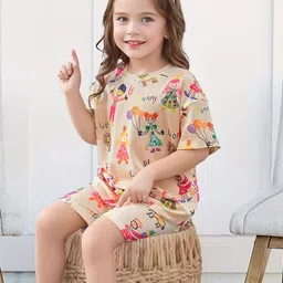 INCLUD Girls Printed T-shirt with Shorts image 3