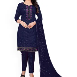 HERE&NOW Embroidered Unstitched Dress Material-picture-29