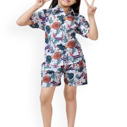 BAESD Girls Printed Pure Cotton Shirt With Shorts Clothing Set-image-65