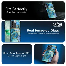 QRIOH Geometric Printed Vivo Y21 Back Case Mobile Accessories image 4