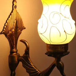 Somil Premium Designer Glass Wall / Night Lamp Elegant & Stylish Dcor Accent for Modern Interiors, Color- Yellow, White, Size:- 21.5 X 26.5 X 33 CM-image-88