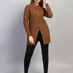 Dart Line Women Round Neck Cardigan-picture-40