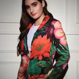 TANDUL Women Printed Slim Fit Notched Lapel Single-Breasted Blazer image 5