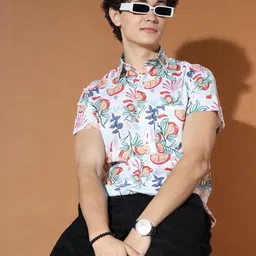 TANDUL Smart Fit Tropical Printed Spread Collar Casual Shirt-image-8